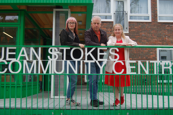 Caledonian ward councillors standing outside Jean Stokes Community Centre